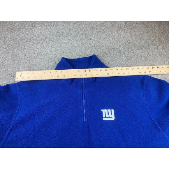 Y2K Reebok Men's XXL Blue NFL New York Giants Quarter Zip Fleece Pullover Jacket - Picture 4 of 10
